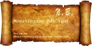 Noszticzius Bálint névjegykártya